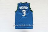 Maillot Minnesota Timberwolves No.3 Stephon Marbury Retro Bleu