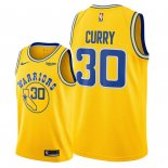 Maillot Golden State Warriors Nike NO.30 Stephen Curry Jaune Ville 2018/19