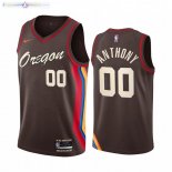 Maillot Portland Trail Nike Blazers NO.0 Carmelo Anthony Nike Noir Ville 2020-21