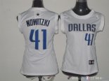 Maillot Femme Dallas Mavericks NO.41 Dirk Nowitzki Blanc