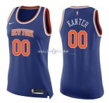 Maillot Femme New York Knicks NO.0 Enes Kanter Bleu Icon