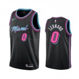 Maillot Miami Heat Nike NO.0 Meyers Leonard Nike Noir Ville 2019-20