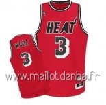 Maillot Miami Heat No.3 Dwyane Wade Retro Rouge