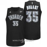 Maillot Oklahoma City Thunder No.35 Kevin Durant Noir Blanc