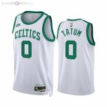Maillot NBA Nike Boston Celtics NO.0 Jayson Tatum Blanc Classic 2021-22