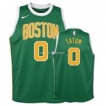 Maillot Enfants Earned Edition Boston Celtics NO.0 Jayson Tatum Vert 2018-19