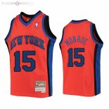 Maillot NBA Enfants York Knicks NO.15 Earl Monroe Orange Hardwood Classics