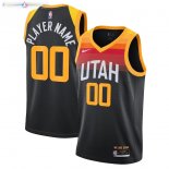 Maillot NBA Utah Jazz NO.00 Personnalisé Noir Ville 2020-21