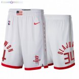 Pantalon Houston Rockets NO.34 Hakeem Olajuwon Blanc Ville 2020