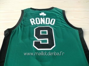 Maillot Boston Celtics No.9 Rajon Rondo Vert Noir