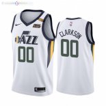 Maillot NBA Nike Utah Jazz NO.00 Jordan Clarkson 1223 Wins Blanc Association 2021-22