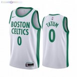 Maillot Boston Celtics Nike NO.0 Jayson Tatum Nike Blanc Ville 2020-21