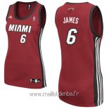 Maillot Femme Miami Heat No.6 LeBron James Rouge