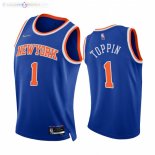 Maillot NBA Nike New York Knicks NO.1 Obi Toppin 75th Season Diamant Bleu Icon 2021-22