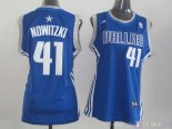 Maillot Femme Dallas Mavericks NO.41 Dirk Nowitzki Bleu
