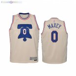 Maillot NBA Enfant Earned Edition Philadelphia 76ers NO.0 Tyrese Maxey Crème 2021