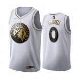 Maillot Minnesota Timberwolves Nike NO.0 D'angelo Russell Blanc Or 2019-20