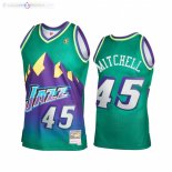 Maillot NBA Utah Jazz NO.15 Donovan Mitchell Vert Throwback 2021