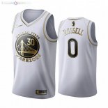Maillot Golden State Warriors NO.0 D'Angelo Russell Blanc Or 2019-20
