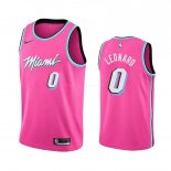 Maillot Earned Edition Miami Heat NO.0 Meyers Leonard Nike Rosa 2019-20